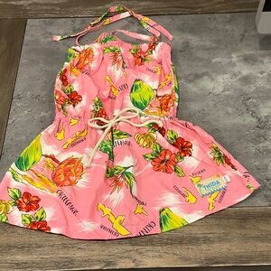 Pink Floral Halter Dress